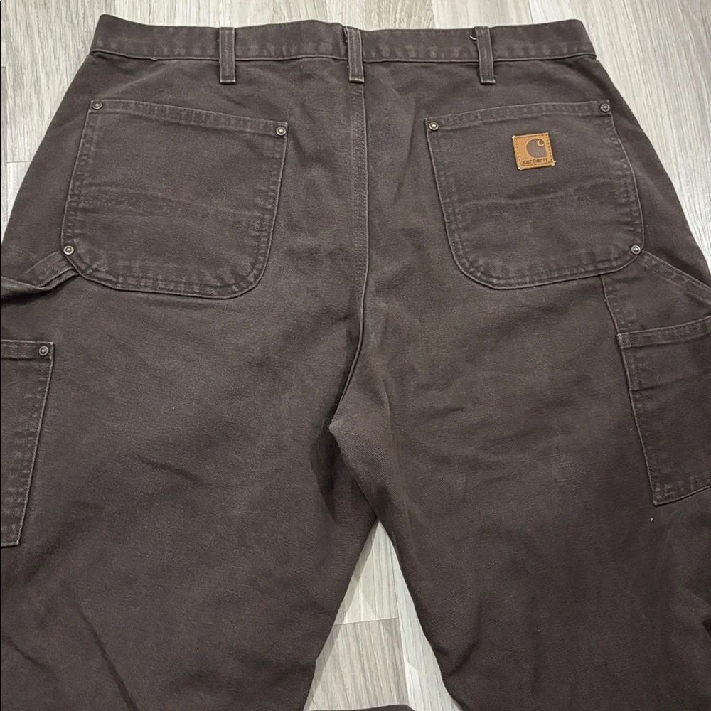 Carhartt Double Knee Canvas Work Distressed Pants Size 36x30 
Made In USA B136 - Picture 3 of 10